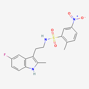 N-[2-(5-fluoro-2-methyl-1H-indol-3-yl)ethyl]-2-methyl-5-nitrobenzenesulfonamide