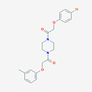 molecular formula C21H23BrN2O4 B247832 1-[(4-Bromophenoxy)acetyl]-4-[(3-methylphenoxy)acetyl]piperazine 