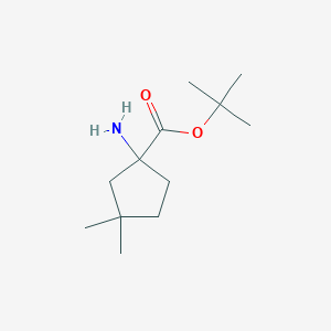 molecular formula C12H23NO2 B2478327 Tert-butyl 1-amino-3,3-dimethylcyclopentane-1-carboxylate CAS No. 2248279-11-8