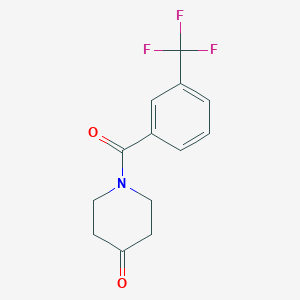 molecular formula C13H12F3NO2 B2478328 1-[3-(trifluoromethyl)benzoyl]tetrahydro-4(1H)-pyridinone CAS No. 439097-57-1