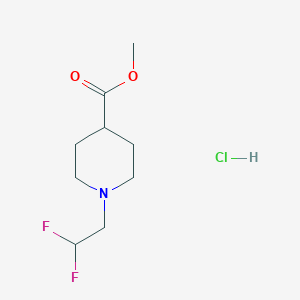 molecular formula C9H16ClF2NO2 B2478329 Methyl 1-(2,2-difluoroethyl)piperidine-4-carboxylate hydrochloride CAS No. 1909336-72-6