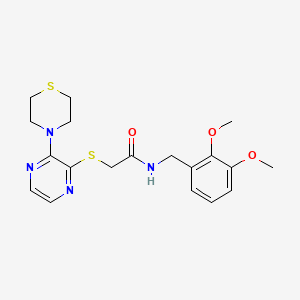 N-(2,3-dimethoxybenzyl)-2-((3-thiomorpholinopyrazin-2-yl)thio)acetamide
