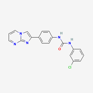 molecular formula C19H14ClN5O B2478346 1-(3-Chlorophenyl)-3-(4-(imidazo[1,2-a]pyrimidin-2-yl)phenyl)urea CAS No. 862811-98-1