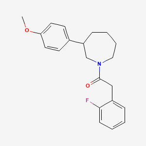 molecular formula C21H24FNO2 B2478348 2-(2-Fluorophenyl)-1-(3-(4-methoxyphenyl)azepan-1-yl)ethanone CAS No. 1788784-63-3