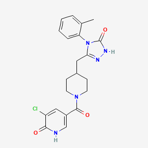 3-((1-(5-chloro-6-hydroxynicotinoyl)piperidin-4-yl)methyl)-4-(o-tolyl)-1H-1,2,4-triazol-5(4H)-one