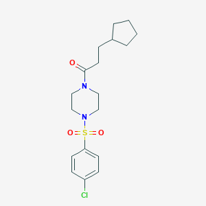 1-[(4-Chlorophenyl)sulfonyl]-4-(3-cyclopentylpropanoyl)piperazine