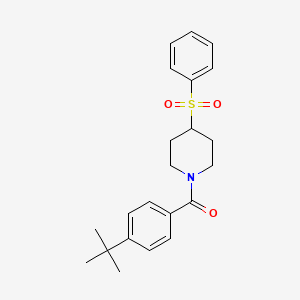 molecular formula C22H27NO3S B2478353 (4-(Tert-butyl)phenyl)(4-(phenylsulfonyl)piperidin-1-yl)methanone CAS No. 1448072-56-7