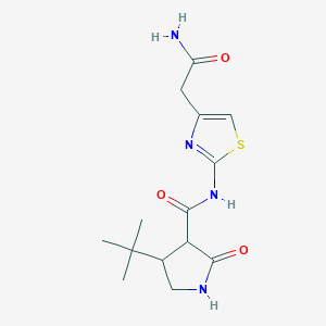4-tert-butyl-N-[4-(carbamoylmethyl)-1,3-thiazol-2-yl]-2-oxopyrrolidine-3-carboxamide
