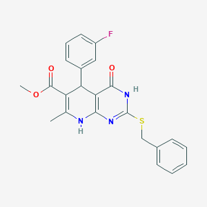 Methyl 2-(benzylthio)-5-(3-fluorophenyl)-7-methyl-4-oxo-3,4,5,8-tetrahydropyrido[2,3-d]pyrimidine-6-carboxylate