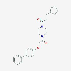 1-[([1,1'-Biphenyl]-4-yloxy)acetyl]-4-(3-cyclopentylpropanoyl)piperazine