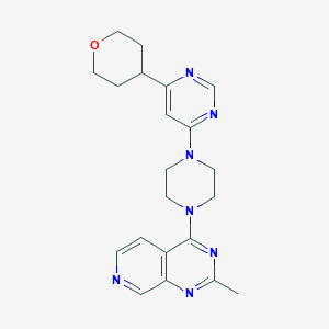 4-(4-{2-Methylpyrido[3,4-d]pyrimidin-4-yl}piperazin-1-yl)-6-(oxan-4-yl)pyrimidine