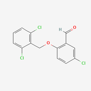 molecular formula C14H9Cl3O2 B2478366 5-氯-2-[(2,6-二氯苄基)氧基]苯甲醛 CAS No. 590376-27-5