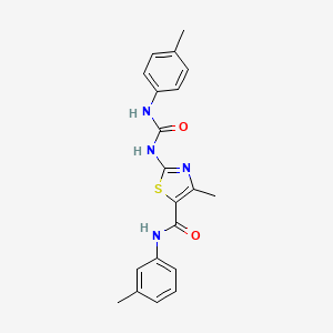 molecular formula C20H20N4O2S B2478369 4-甲基-N-(间甲苯基)-2-(3-(对甲苯基)脲基)噻唑-5-甲酰胺 CAS No. 942010-84-6