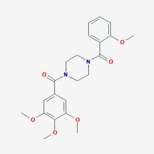 molecular formula C22H26N2O6 B247837 (2-Methoxy-phenyl)-[4-(3,4,5-trimethoxy-benzoyl)-piperazin-1-yl]-methanone 