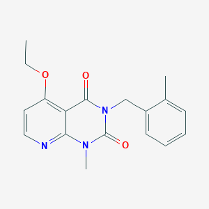 molecular formula C18H19N3O3 B2478381 5-ethoxy-1-methyl-3-(2-methylbenzyl)pyrido[2,3-d]pyrimidine-2,4(1H,3H)-dione CAS No. 1005304-78-8