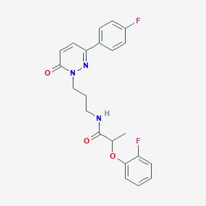 2-(2-fluorophenoxy)-N-(3-(3-(4-fluorophenyl)-6-oxopyridazin-1(6H)-yl)propyl)propanamide