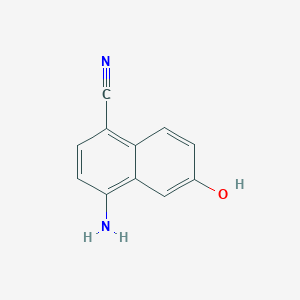 molecular formula C11H8N2O B2478389 4-Amino-6-hydroxynaphthalene-1-carbonitrile CAS No. 2090456-00-9