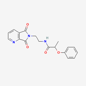 molecular formula C18H17N3O4 B2478397 N-(2-(5,7-dioxo-5H-pyrrolo[3,4-b]pyridin-6(7H)-yl)ethyl)-2-phenoxypropanamide CAS No. 2034462-59-2