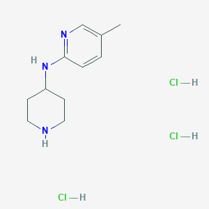 molecular formula C11H20Cl3N3 B2478399 5-甲基-N-(哌啶-4-基)吡啶-2-胺三盐酸盐 CAS No. 1779124-34-3