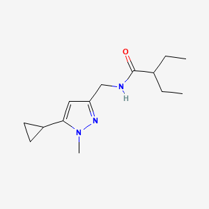 molecular formula C14H23N3O B2478403 N-((5-环丙基-1-甲基-1H-吡唑-3-基)甲基)-2-乙基丁酰胺 CAS No. 1448126-28-0