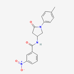 molecular formula C18H17N3O4 B2478411 3-nitro-N-(5-oxo-1-(p-tolyl)pyrrolidin-3-yl)benzamide CAS No. 896366-11-3