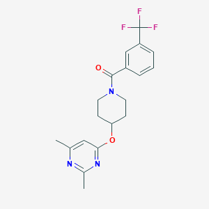 molecular formula C19H20F3N3O2 B2478412 (4-((2,6-Dimethylpyrimidin-4-yl)oxy)piperidin-1-yl)(3-(trifluoromethyl)phenyl)methanone CAS No. 2034525-19-2