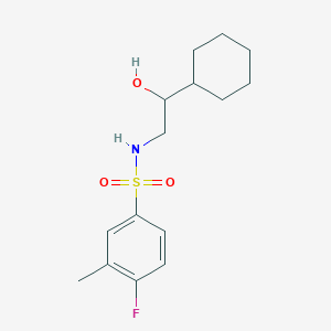 molecular formula C15H22FNO3S B2478417 N-(2-cyclohexyl-2-hydroxyethyl)-4-fluoro-3-methylbenzenesulfonamide CAS No. 1351600-07-1