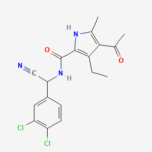 molecular formula C18H17Cl2N3O2 B2478420 4-acetyl-N-[cyano(3,4-dichlorophenyl)methyl]-3-ethyl-5-methyl-1H-pyrrole-2-carboxamide CAS No. 1798010-24-8