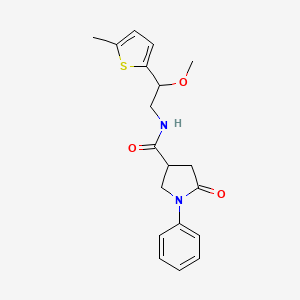 N-(2-methoxy-2-(5-methylthiophen-2-yl)ethyl)-5-oxo-1-phenylpyrrolidine-3-carboxamide