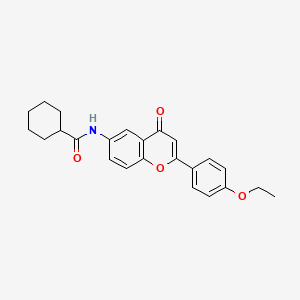 molecular formula C24H25NO4 B2478428 N-[2-(4-ethoxyphenyl)-4-oxo-4H-chromen-6-yl]cyclohexanecarboxamide CAS No. 923200-88-8