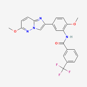 molecular formula C22H17F3N4O3 B2478434 N-(2-甲氧基-5-(6-甲氧基咪唑并[1,2-b]哒嗪-2-基)苯基)-3-(三氟甲基)苯甲酰胺 CAS No. 955538-54-2