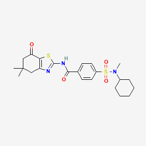molecular formula C23H29N3O4S2 B2478438 4-[环己基(甲基)磺酰氨基]-N-(5,5-二甲基-7-氧代-4,6-二氢-1,3-苯并噻唑-2-基)苯甲酰胺 CAS No. 683260-28-8