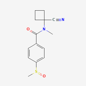 molecular formula C14H16N2O2S B2478439 N-(1-cyanocyclobutyl)-4-methanesulfinyl-N-methylbenzamide CAS No. 1281050-15-4