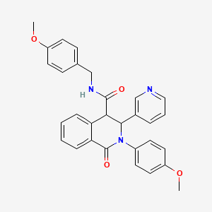 molecular formula C30H27N3O4 B2478457 2-(4-methoxyphenyl)-N-[(4-methoxyphenyl)methyl]-1-oxo-3-pyridin-3-yl-3,4-dihydroisoquinoline-4-carboxamide CAS No. 1024415-63-1