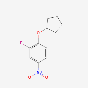 molecular formula C11H12FNO3 B2478470 1-(Cyclopentyloxy)-2-fluoro-4-nitrobenzene CAS No. 956015-49-9