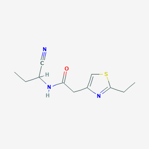 molecular formula C11H15N3OS B2478473 N-(1-cyanopropyl)-2-(2-ethyl-1,3-thiazol-4-yl)acetamide CAS No. 1355514-28-1