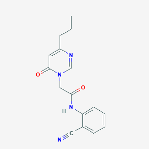 molecular formula C16H16N4O2 B2478477 N-(2-氰基苯基)-2-(6-氧代-4-丙基嘧啶-1(6H)-基)乙酰胺 CAS No. 1172986-12-7