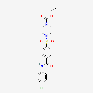 Ethyl 4-[4-[(4-chlorophenyl)carbamoyl]phenyl]sulfonylpiperazine-1-carboxylate