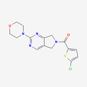 molecular formula C15H15ClN4O2S B2478499 (5-氯噻吩-2-基)(2-吗啉代-5,7-二氢-6H-吡咯并[3,4-d]嘧啶-6-基)甲苯酮 CAS No. 1904123-07-4