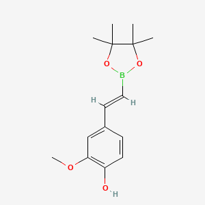 molecular formula C15H21BO4 B2478501 2-Methoxy-4-[(e)-2-(tetramethyl-1,3,2-dioxaborolan-2-yl)ethenyl]phenol CAS No. 1618099-61-8