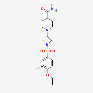 molecular formula C17H24FN3O4S B2478502 1-(1-((4-Ethoxy-3-fluorophenyl)sulfonyl)azetidin-3-yl)piperidine-4-carboxamide CAS No. 2034310-02-4