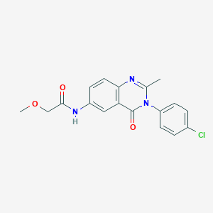 molecular formula C18H16ClN3O3 B2478521 N-(3-(4-chlorophenyl)-2-methyl-4-oxo-3,4-dihydroquinazolin-6-yl)-2-methoxyacetamide CAS No. 1172898-16-6