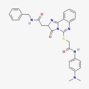 molecular formula C29H28N6O3S B2478523 N-benzyl-2-[5-[2-[4-(dimethylamino)anilino]-2-oxoethyl]sulfanyl-3-oxo-2H-imidazo[1,2-c]quinazolin-2-yl]acetamide CAS No. 959564-62-6
