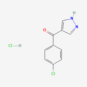 molecular formula C10H8Cl2N2O B2478525 4-(4-chlorobenzoyl)-1H-pyrazole hydrochloride CAS No. 2173999-44-3