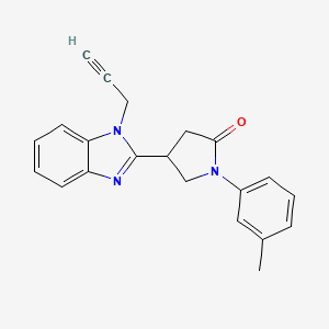 1-(3-methylphenyl)-4-[1-(prop-2-yn-1-yl)-1H-1,3-benzodiazol-2-yl]pyrrolidin-2-one