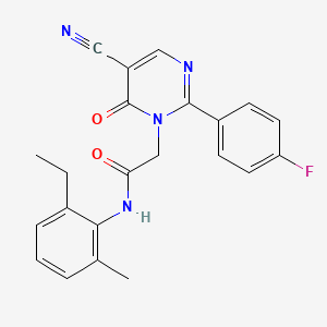 molecular formula C22H19FN4O2 B2478527 2-(5-cyano-2-(4-fluorophenyl)-6-oxopyrimidin-1(6H)-yl)-N-(2-ethyl-6-methylphenyl)acetamide CAS No. 1251599-90-2