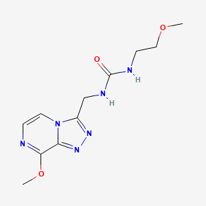 molecular formula C11H16N6O3 B2478533 1-((8-甲氧基-[1,2,4]三唑并[4,3-a]哒嗪-3-基)甲基)-3-(2-甲氧基乙基)脲 CAS No. 2034282-12-5