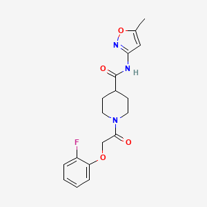 1-[2-(2-fluorophenoxy)acetyl]-N-(5-methyl-1,2-oxazol-3-yl)piperidine-4-carboxamide