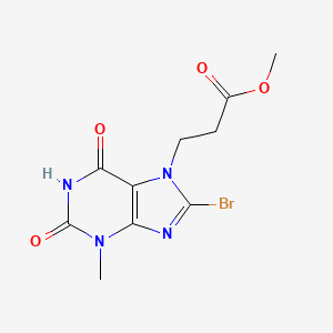 molecular formula C10H11BrN4O4 B2478546 methyl 3-(8-bromo-3-methyl-2,6-dioxo-2,3-dihydro-1H-purin-7(6H)-yl)propanoate CAS No. 1021097-81-3