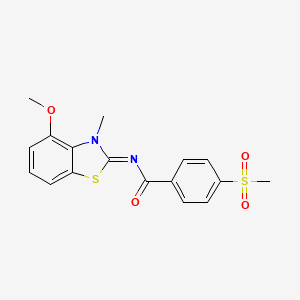 (Z)-N-(4-methoxy-3-methylbenzo[d]thiazol-2(3H)-ylidene)-4-(methylsulfonyl)benzamide